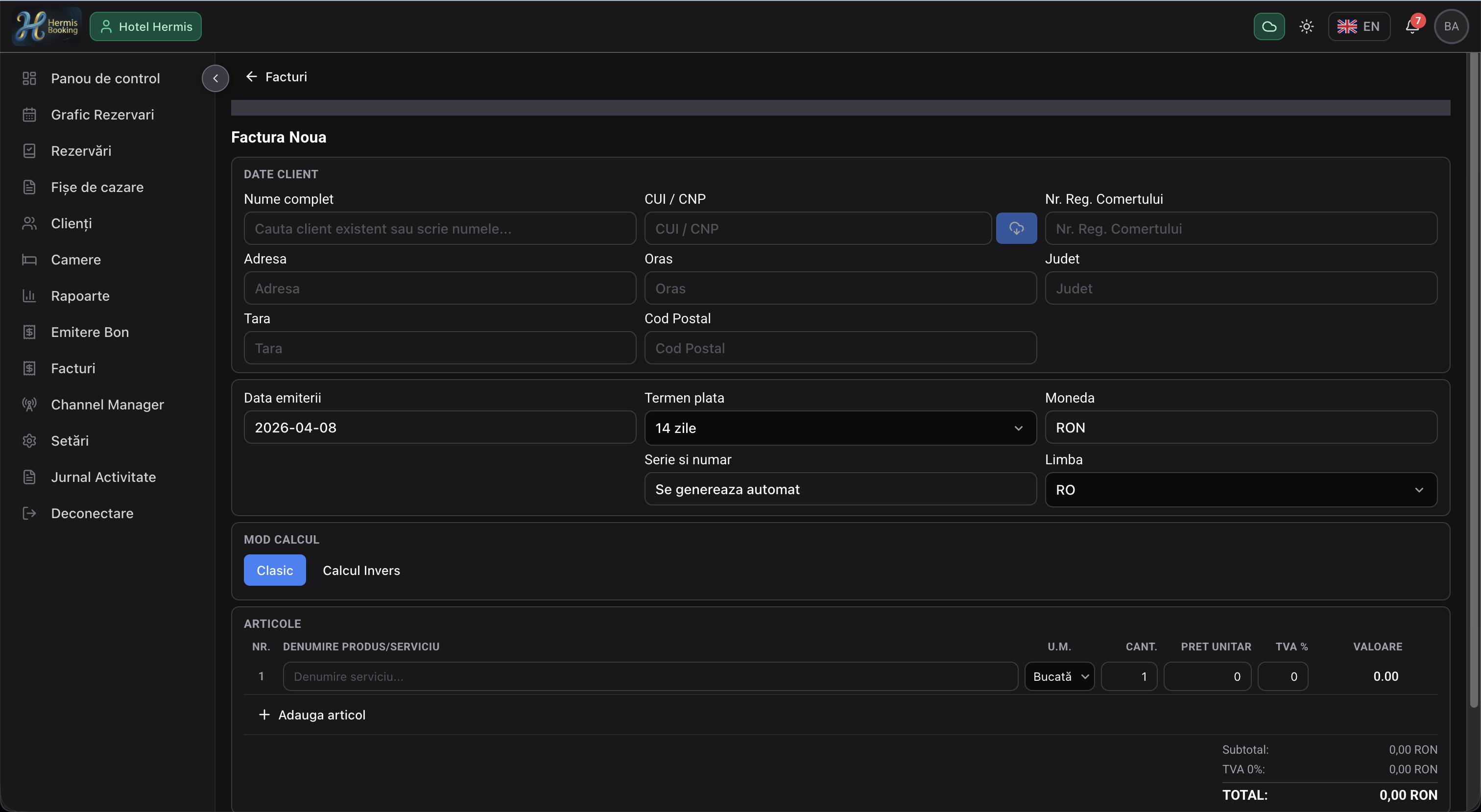 Hermis — e-Factura ANAF